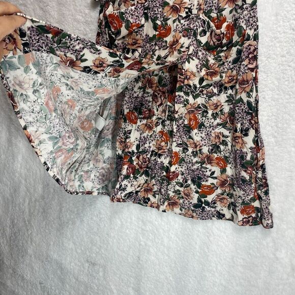 MNG Casual Floral Wrap Dress S Short Sleeve Tie Waist Boho Cottagecore Size 4 - Picture 6 of 15